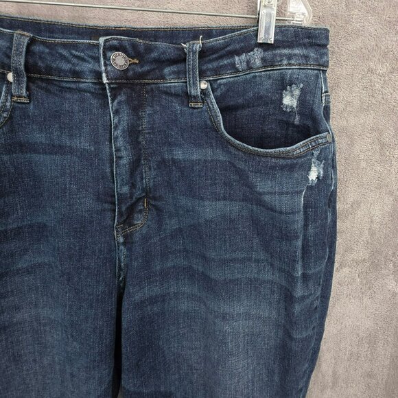 Judy Blue Skinny Fit Jeans 20W Medium Wash Distressed Raw Hem High Rise Stretchy - Picture 5 of 13